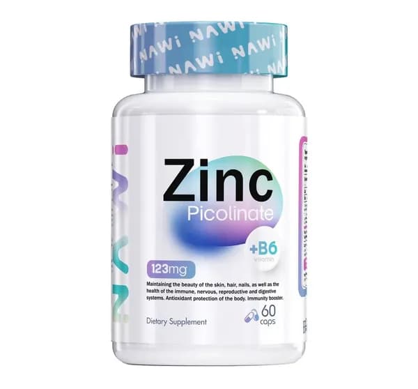 NAWI Zinc Picolinate + Vitamin B6 60 caps. Биологически активная добавка к пище Цинка Пиколинат + Витамин В6 (Zinc Picolinate + Vitamin B6)