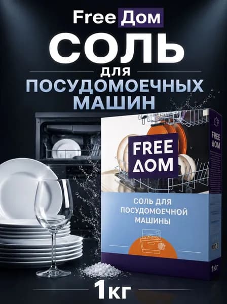 Соль для посудомоечных машин FreeДом, 1кг