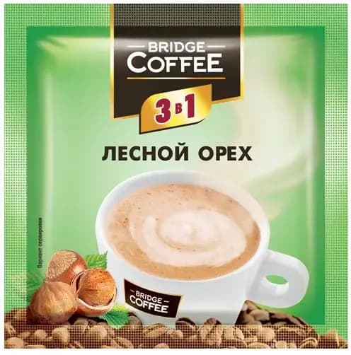 Bridge Coffee , напиток кофейный 3 в 1 с ароматом лесного ореха, 20 г (упаковка 16 штук)