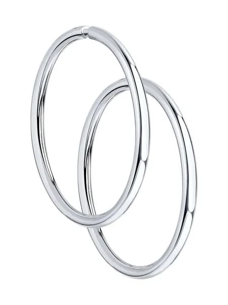 Серьги конго женские серебро 925 проба Diamant, сережки кольца серебряные ювелирные