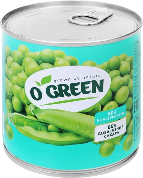 Горошек O'GREEN без сахара, 400г 2 шт.