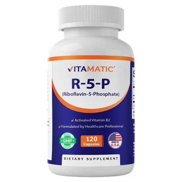 Витаматические R-5-P Riboflavin-5-Phosphate (витамин В2) 50 мг 120 капсул Высокоэффективные, легко проглатываемые вегетарианские капсулы