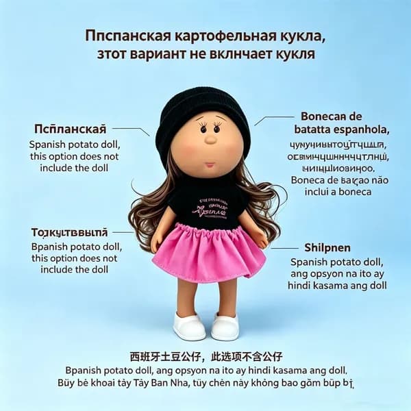 24cmОдежда для куклы картофельной (Испанская кукла) комплект платья, одежда для переодевания, подарок для девочки