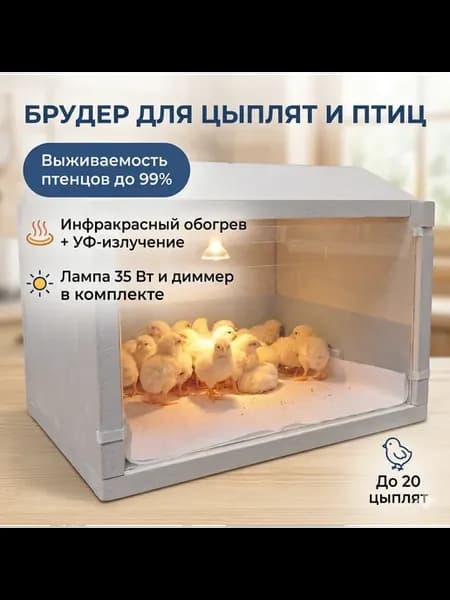 Брудер для цыплят инкубатор клетка с обогревом для птиц