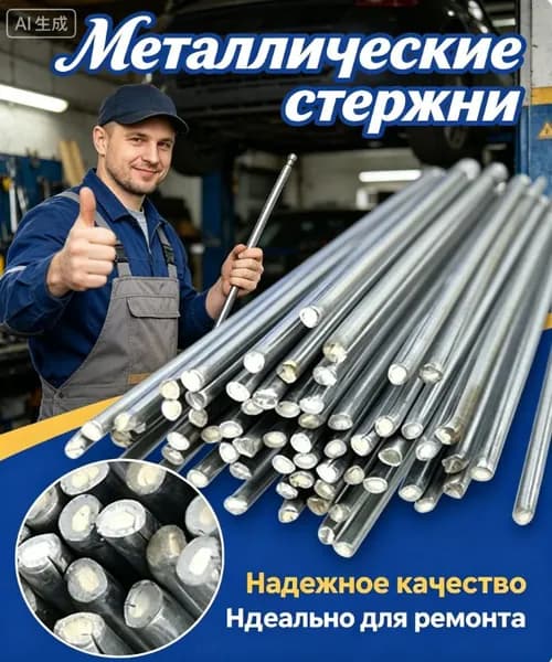 Припой для пайки алюминия с флюсом, диаметр 2 мм, 10 прутков, легкоплавкий для ремонта радиаторов и деталей