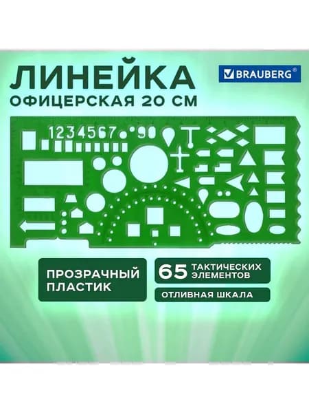 Линейка офицерская 20 см тактическая, 65 элементов