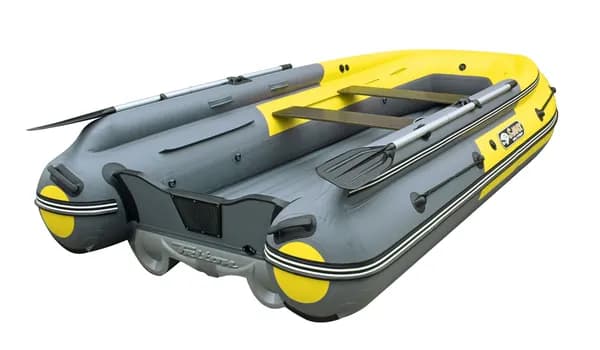 Лодка Reef Triton (Риф Тритон) 400 S-Max серо-желтая с интегрированным фальшбортом