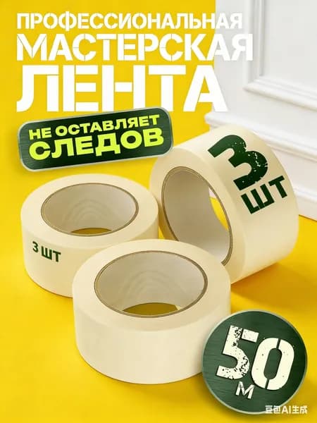 Малярная лента 5.6 мм 50 м, 1 шт