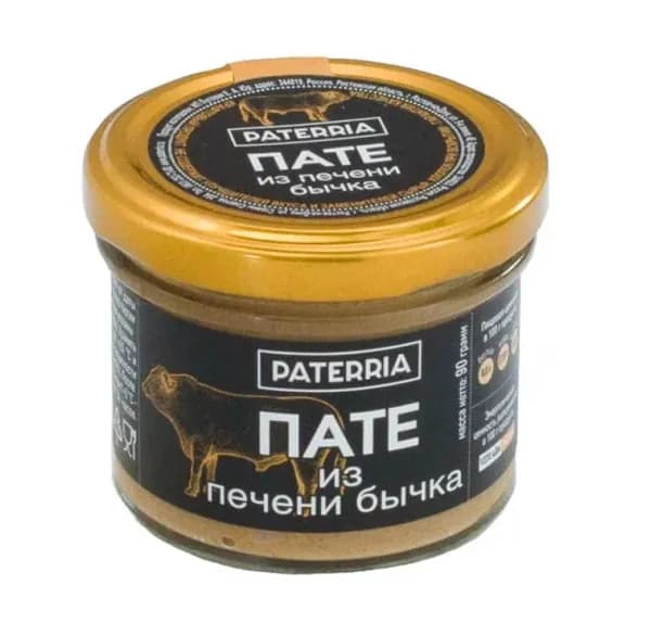 Пате PATERRIA из печени бычка 90г