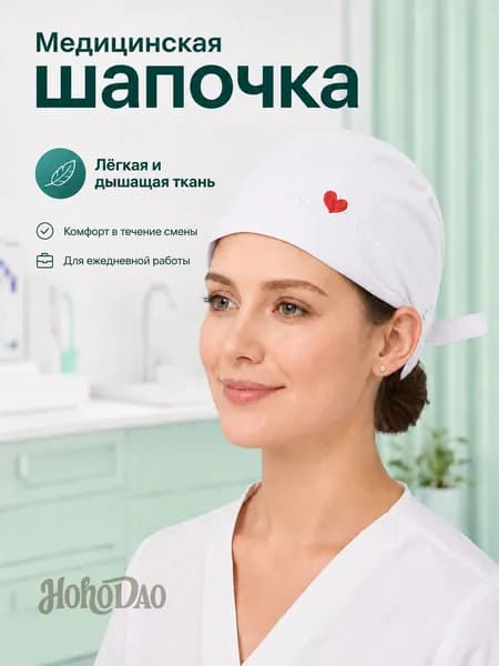 Лёгкая медицинская шапочка для работы, дышащая ткань, комфорт при длительном ношении