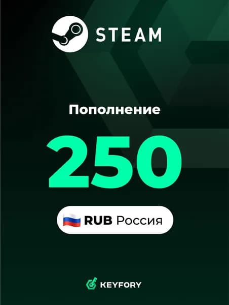 Пополнение кошелька Steam на 250 рублей RUB / Пополнение счета / Russia