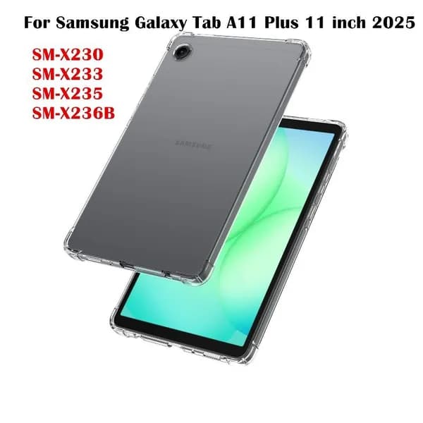 Прозрачный чехол для Samsung Galaxy Tab A11 Plus 11 дюйма 2025 , SM-X230 SM-X233 SM-X235 SM-X236B с антиударным аэроамбушюром, силиконовая мягкая TPU-оболочка для планшетов