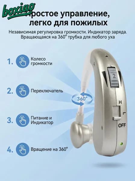 Слуховой аппарат,слуховой аппарат для пожилых с зарядным устройством,подарок бабушке Подарок для старших родных