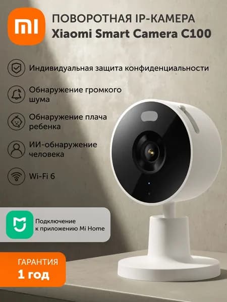 Поворотная IP-Камера видеонаблюдения Xiaomi Smart Camera C100. Товар уцененный
