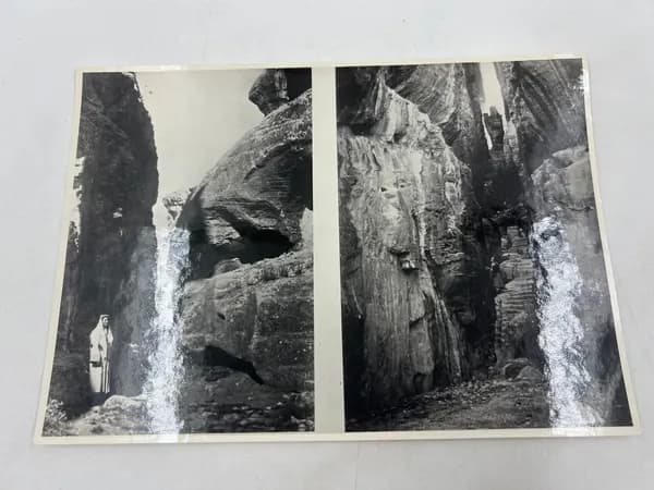 Фотография (копия) археологический памятник Сик-аль-Барид (Siq al-Barid), более известный как Малая Петра в Иордании 1954 год 23х16 см