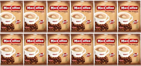 Кофейный напиток MacCoffee 3 в 1 растворимый 20 г 10 шт, комплект: 12 упаковок по 200 г