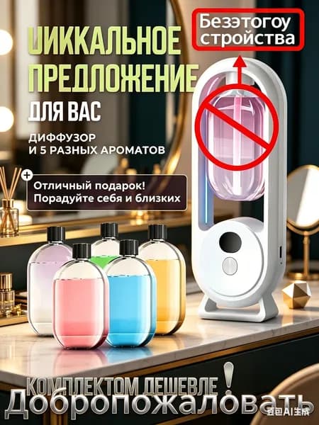 Аромадиффузор ультразвуковой Эфирное масло для ароматерапии, белый