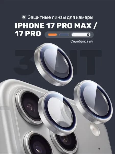 Защитное стекло iphone 17 Pro, 17 Pro Max / Защитное стекло на камеру айфон 17 Про, 17 Про Макс (1 комплект)