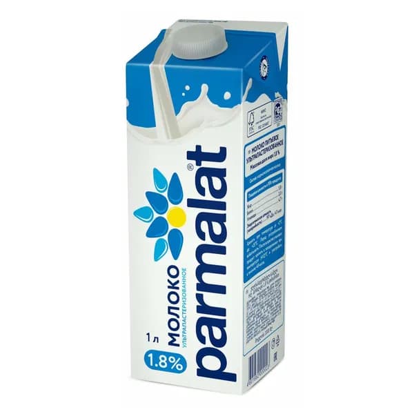 Молоко 1,8% ультрапастеризованное 1 л Parmalat БЗМЖ