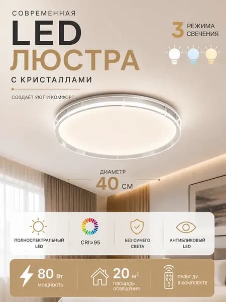 Светильник потолочный круглый 40см