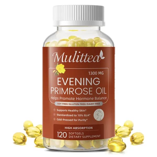 Масло примулы вечерней 1300 мг 120 капсул Evening Primrose Oil источник GLA поддержка женского здоровья и кожи