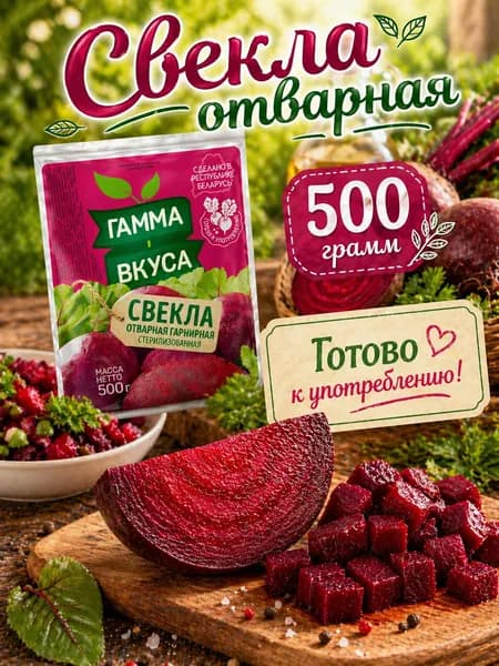 Свекла отварная гарнирная 500 г