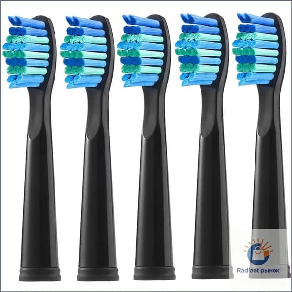 Сменные насадки для электрических зубных щеток SEAGO подходят для SG507 551 910 958 575,5 шт., черные