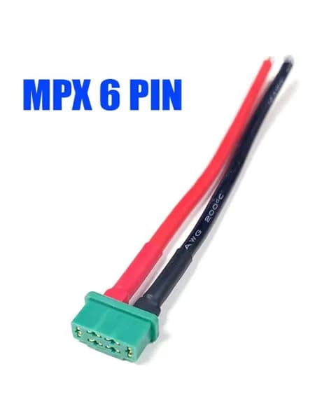 Разъем Multiplex MPX 6 Pin с проводом 14AWG 10см мама под пайку