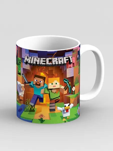 Кружка "Майнкрафт. Minecraft. Стив и Алекс убегают"