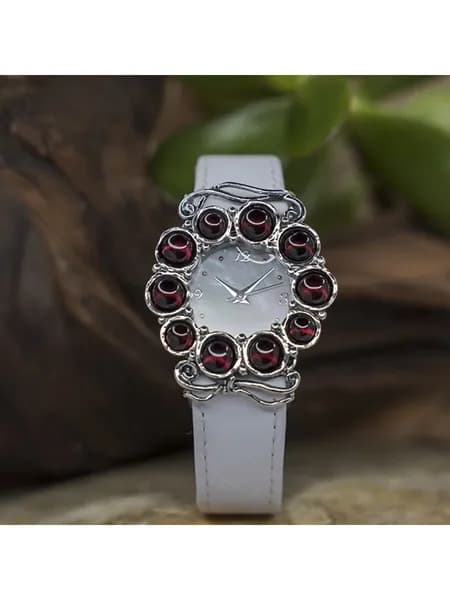 Серебряные этнические часы Гранат 925 Израиль 01W691WGR