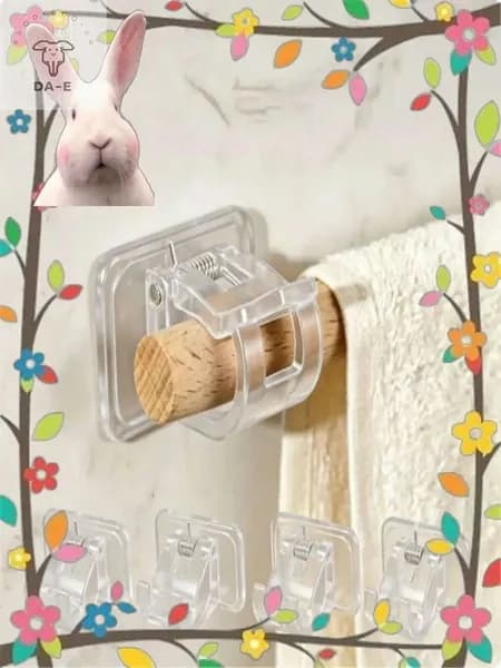 Прозрачный крючок для карнизов, 4 шт, без перфорации, качественный.