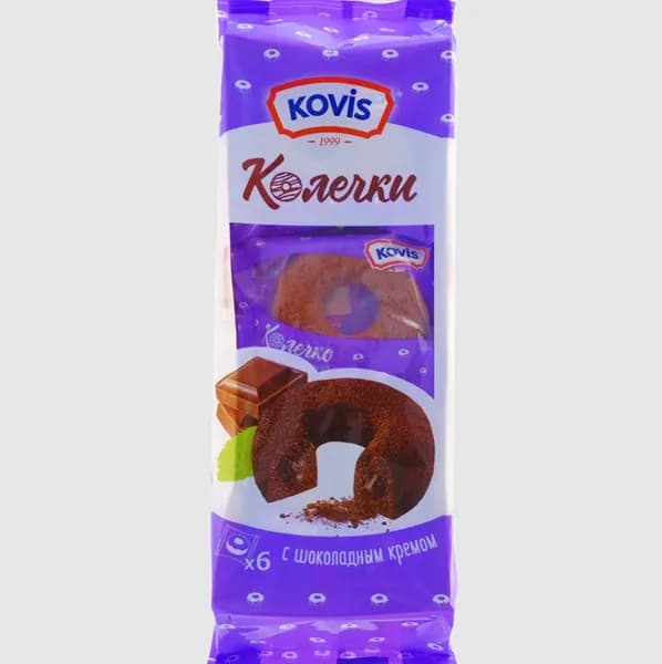Kovis Сдоба Колечки с шоколадным кремом,240 г