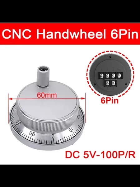 Ручка-колесо для CNC 6Pin, 60mm, 5V, 100PPR