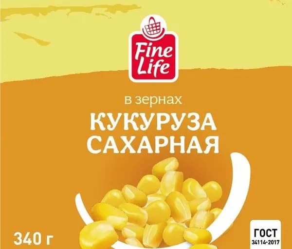 Кукуруза Fine Life варёная стерилизованная 340 г