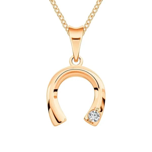 Подвеска на шею с фианитом из красного золота 375 пробы 585GOLD