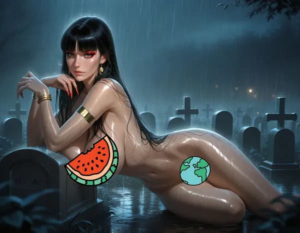 Эротичный постер Вампирелла - Vampirella Santa Muerte pin up