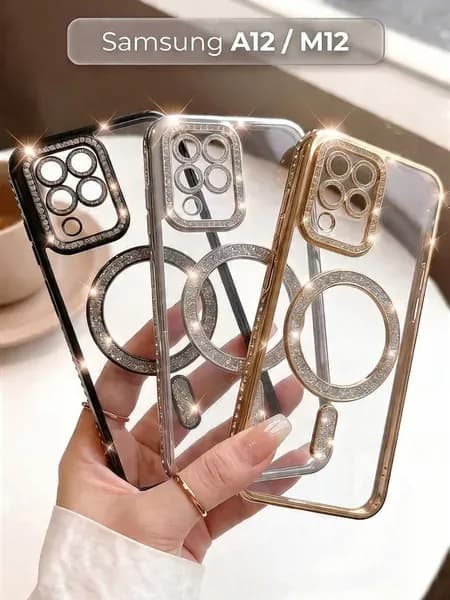 Набор чехлы с MagSafe и стразами на Samsung A12, Samsung M12