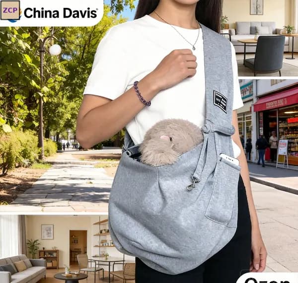 Сумка-слинг для кошек и собак с сеткой и отверстием для головы