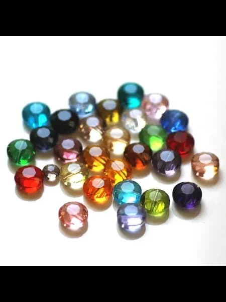 Бусины хрустальные 8 мм, пуговица, multi colors, 50 шт