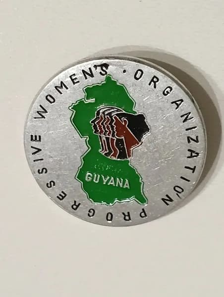Значок СССР прогрессивная женская организация Гайана. Guyana