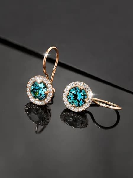 Серьги с фианитами серебро 925