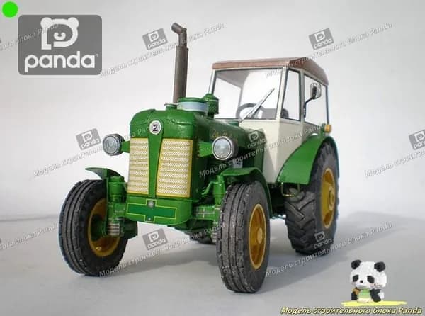 1:32, чешский Zetor 50, бумажная модель трактора, сельскохозяйственная техника, бумага ручной резки