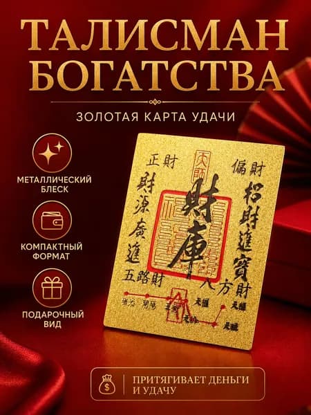 Золотая карта-талисман на богатство Кладовая богатств