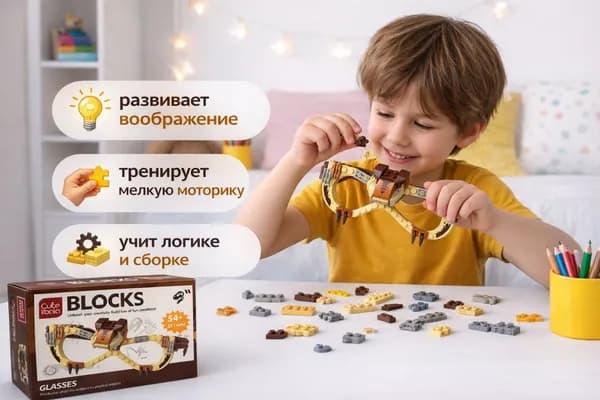 Конструктор FST 1104 Очки с динозавром 16.5x12.3x4.8