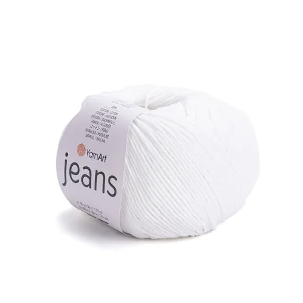 Пряжа Ярнарт Джинс №01 (Yarnart Jeans) 1шт. 50г/160м