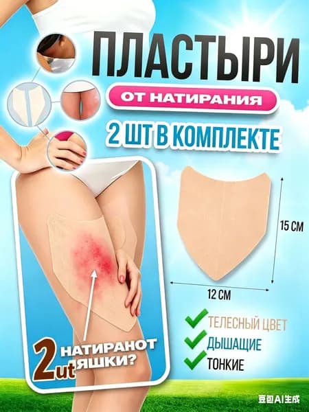 2 шт Пластырь от натирания между ног, бандалетки для полных бедер - наклейки патчи, без крема и талька
