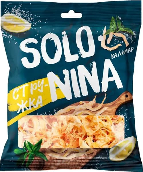 Кальмар Solo Nina стружка сушено-вяленый 70г