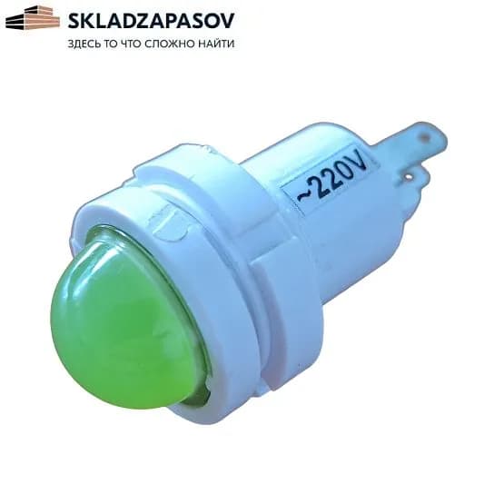 Лампа светодиодная СКЛ12-Л-3-220 Каскад-Электро. Цвет зеленый, AC 220V (1шт.)