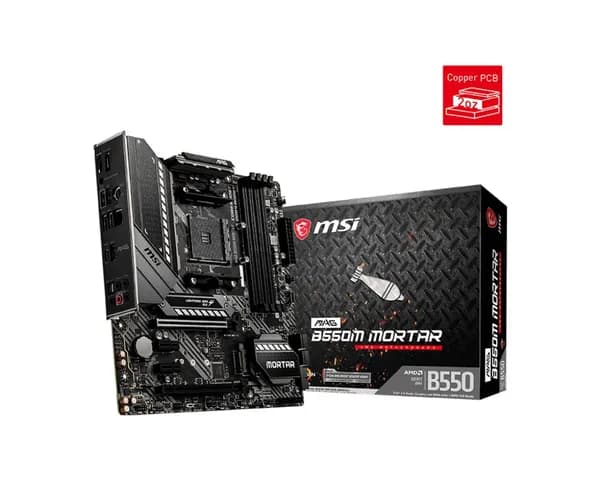 MSI Системный блок MAG B550m MORTAR DDR4), MAG B550m MORTAR DDR4, черно-серый