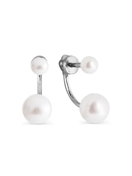 Серьги женские серебряные 925 пробы с жемчугом, KARATOV
